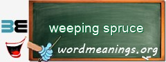 WordMeaning blackboard for weeping spruce